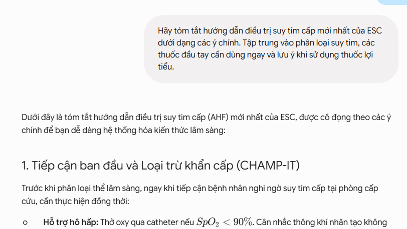 Kết quả AI với prompt cải tiến có trọng tâm về phân loại và thuốc đầu tay