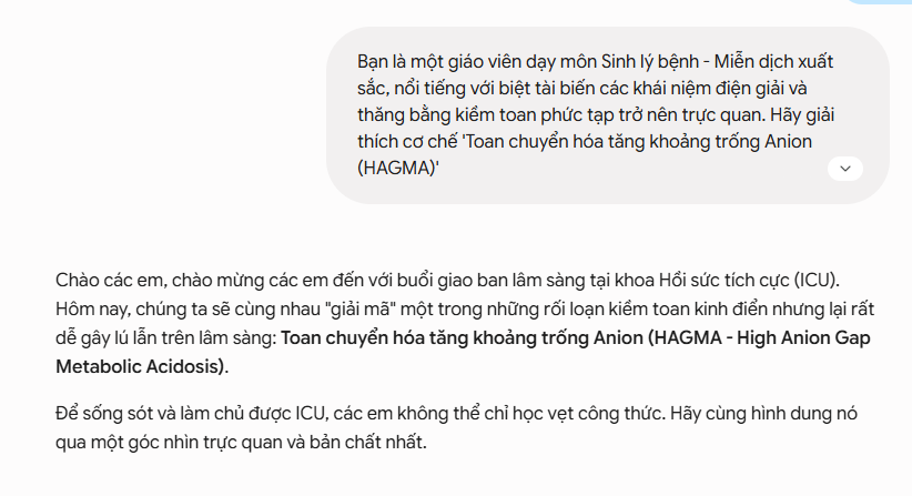 Kết quả AI giải thích HAGMA bằng ẩn dụ cán cân điện tích và mnemonic GOLD MARK