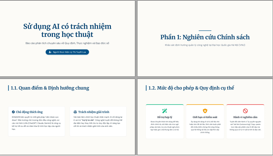 Slide phần 1 — Nghiên cứu chính sách AI: quan điểm chung và ba mức độ cho phép