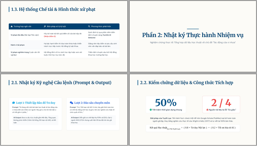 Slide phần 2 — Nhật ký prompt, kiểm chứng dữ liệu (phát hiện 2/4 nguồn là ảo giác)