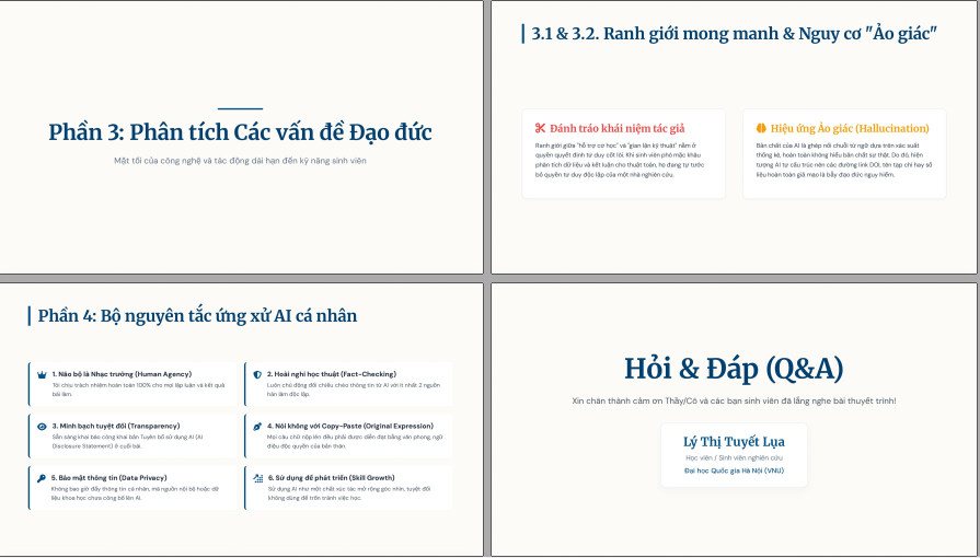 Slide phần 3 & 4 — Phân tích đạo đức và bộ nguyên tắc cá nhân